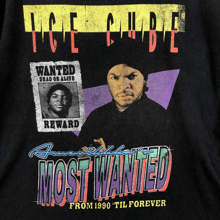 ICE CUBE Rap T-shirt, Men's L size cotton black type Vintage Second Hand