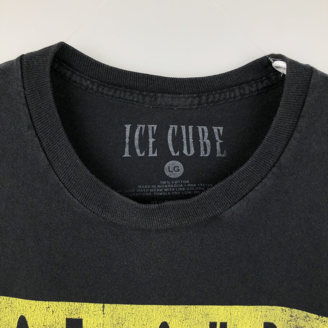 ICE CUBE Rap T-shirt, Men's L size cotton black type Vintage Second Hand