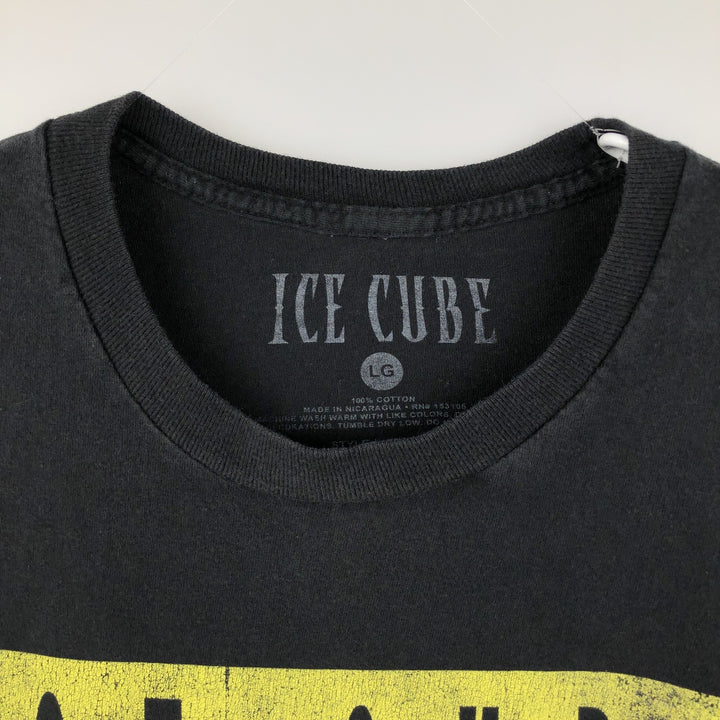 ICE CUBE Rap T-shirt, Men's L size cotton black type Vintage Second Hand
