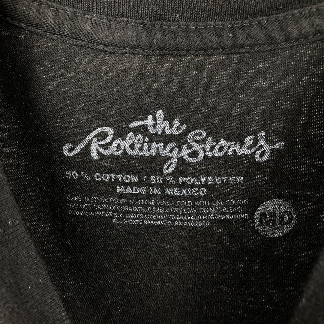 The Rolling Stones Band T-shirt, Men's M size cotton black type Vintage Second Hand