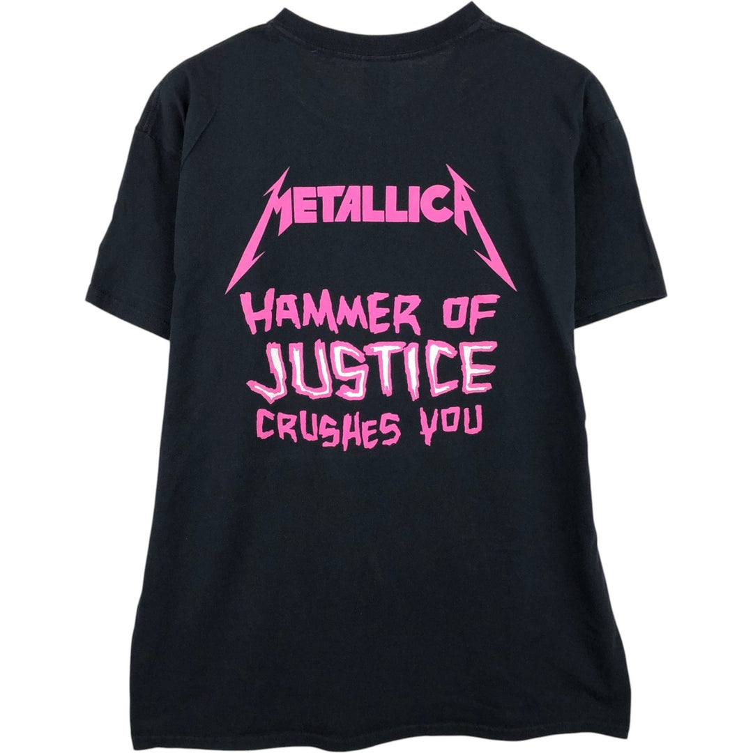 METALLICA Skull Pattern Band T-shirt Band Tee Men's L size cotton black type Vintage Second Hand