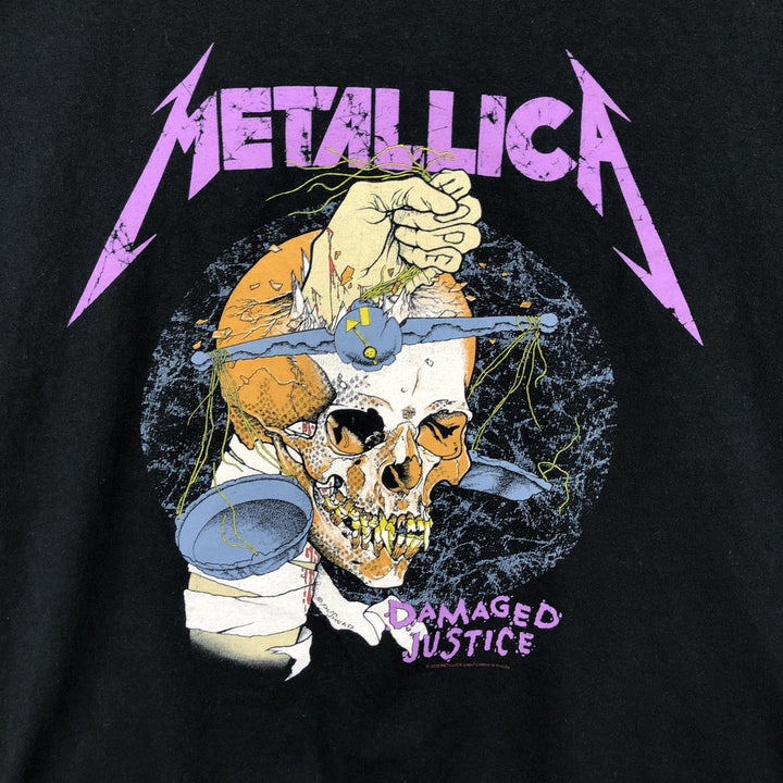 METALLICA Skull Pattern Band T-shirt Band Tee Men's L size cotton black type Vintage Second Hand