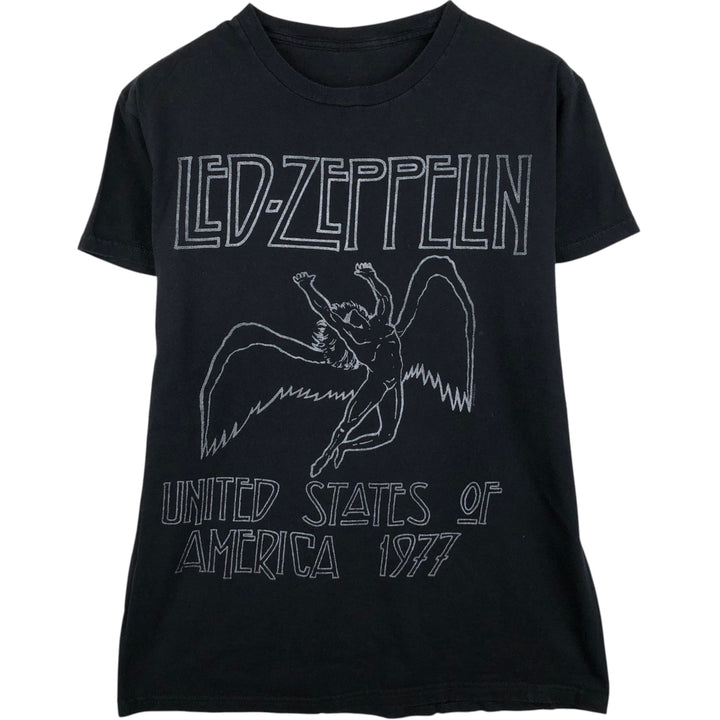 LED ZEPPELIN Led Zeppelin Band T-shirt Band T Men's XL unclear black type Vintage Second Hand