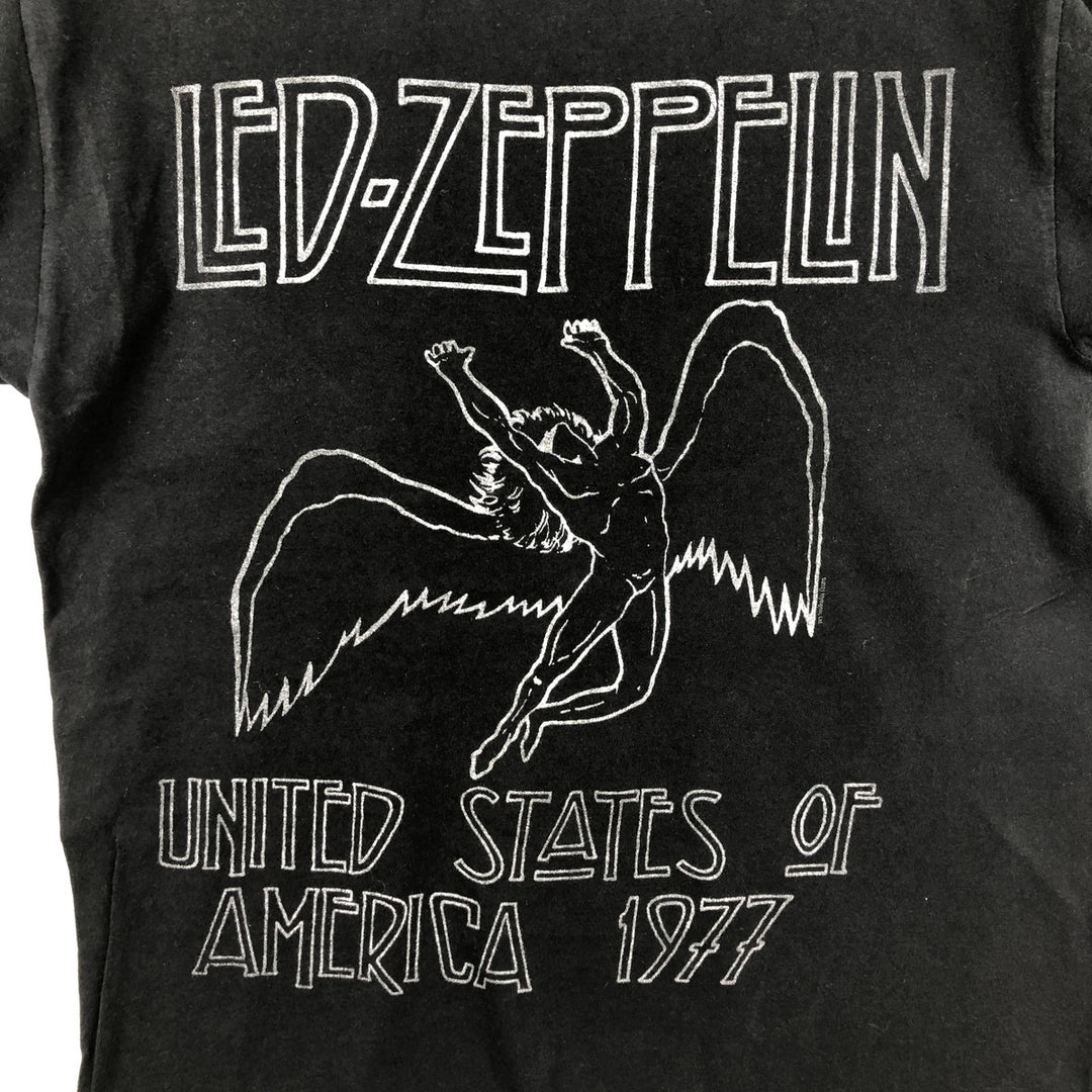 LED ZEPPELIN Led Zeppelin Band T-shirt Band T Men's XL unclear black type Vintage Second Hand