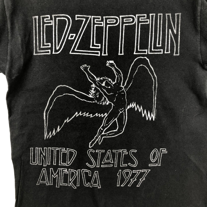 LED ZEPPELIN Led Zeppelin Band T-shirt Band T Men's XL unclear black type Vintage Second Hand
