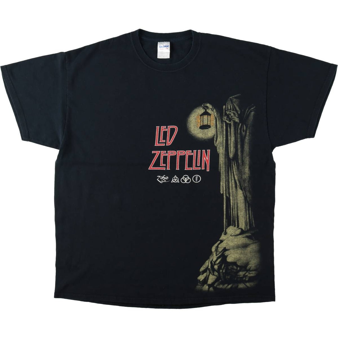 Gildan LED ZEPPELIN Band T-shirt, Men's XL size cotton black type Vintage Second Hand