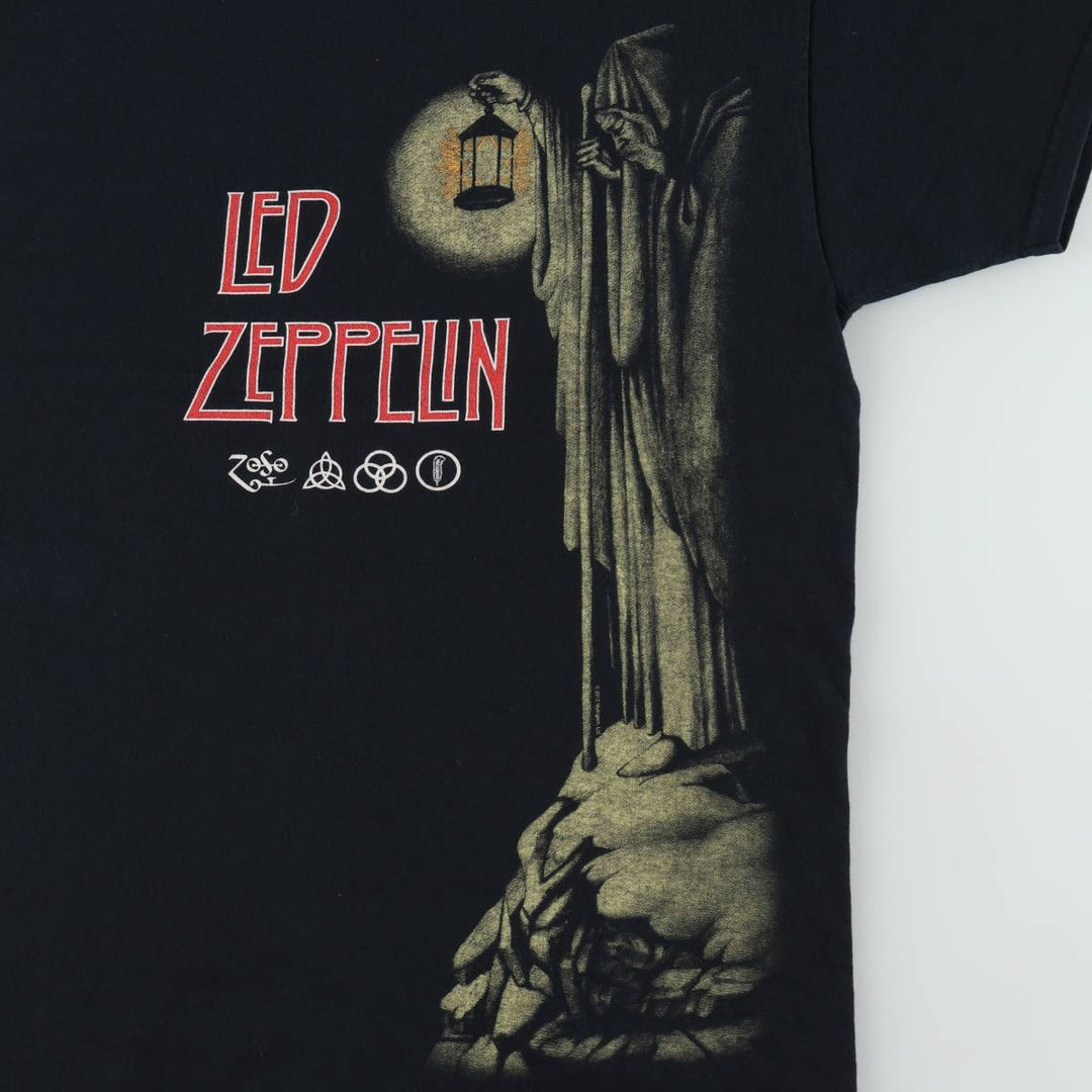 Gildan LED ZEPPELIN Band T-shirt, Men's XL size cotton black type Vintage Second Hand