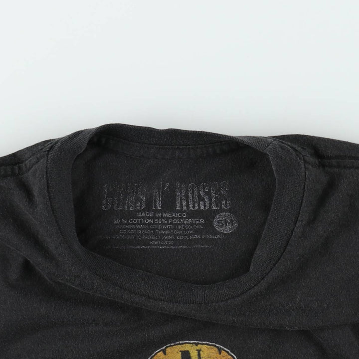 GUNS N' ROSES Skull Pattern Band T-shirt, Band Tee, Men's S size cotton black type Vintage Second Hand