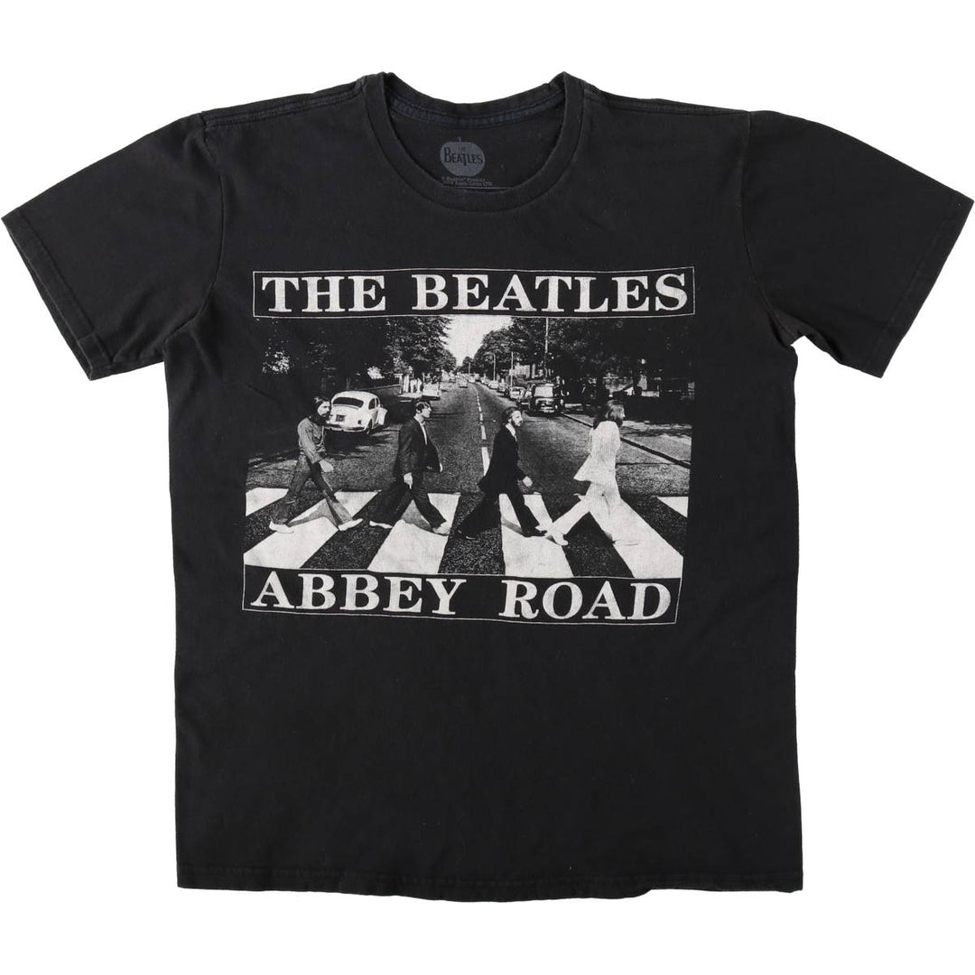 THE BEATLES Band T-shirt, Band T, Men's S size cotton black type Vintage Second Hand