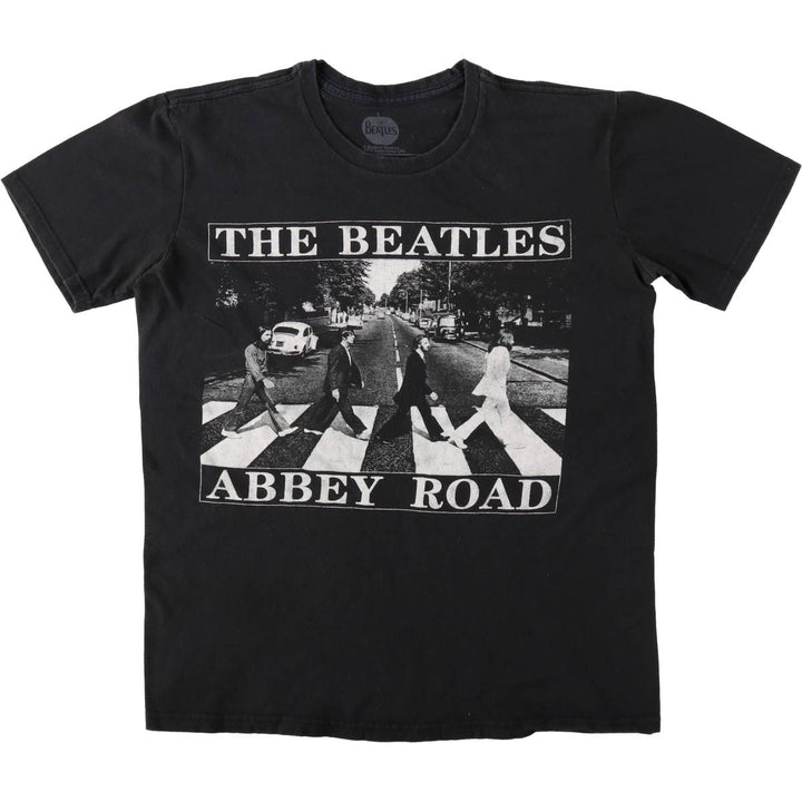 THE BEATLES Band T-shirt, Band T, Men's S size cotton black type Vintage Second Hand