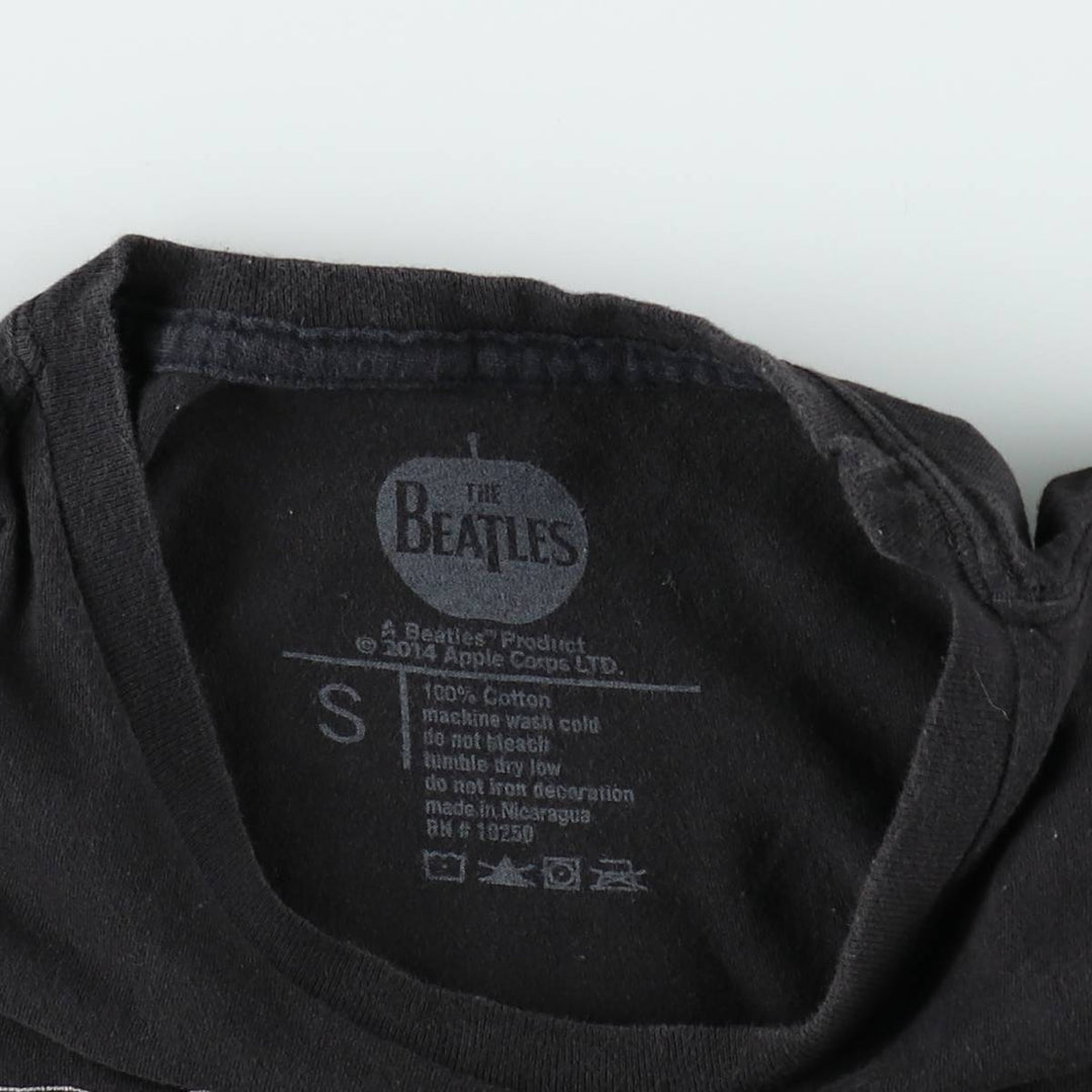 THE BEATLES Band T-shirt, Band T, Men's S size cotton black type Vintage Second Hand