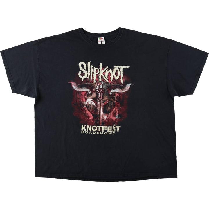 Big Size Fruit of the Loom Slipknot Band T-Shirt (Men's XXXL equivalent) cotton black type Vintage Second Hand