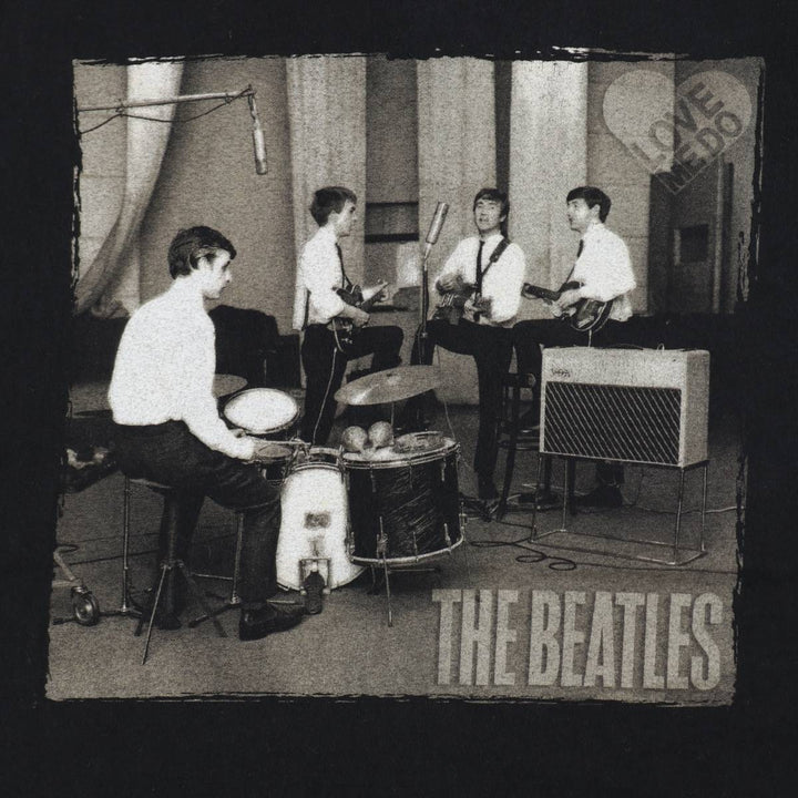 THE BEATLES Band T-shirt, Men's M size unclear black type Vintage Second Hand