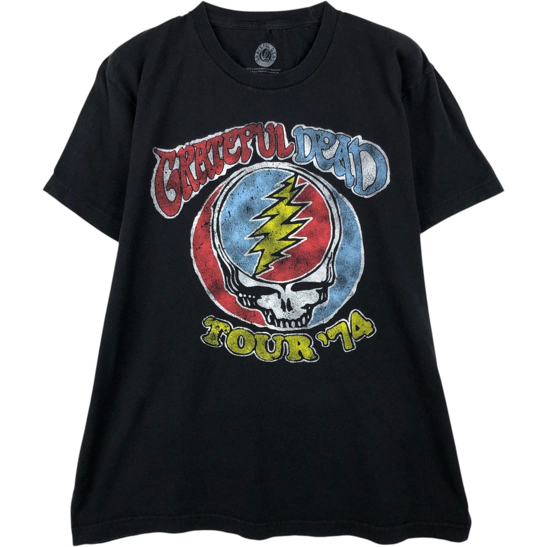 GRATEFUL DEAD Skull Pattern Band T-Shirt, Made in USA, Men's Size L (approx.) cotton black type Vintage Second Hand