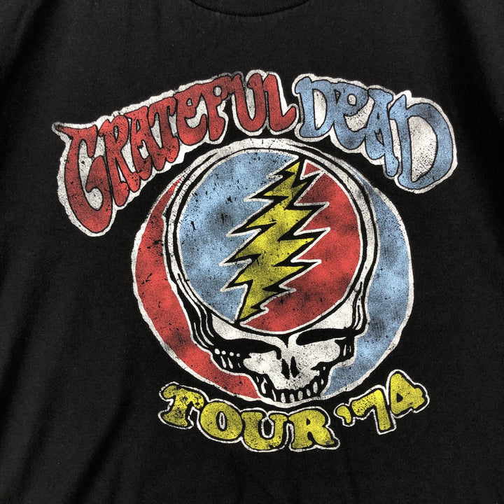 GRATEFUL DEAD Skull Pattern Band T-Shirt, Made in USA, Men's Size L (approx.) cotton black type Vintage Second Hand