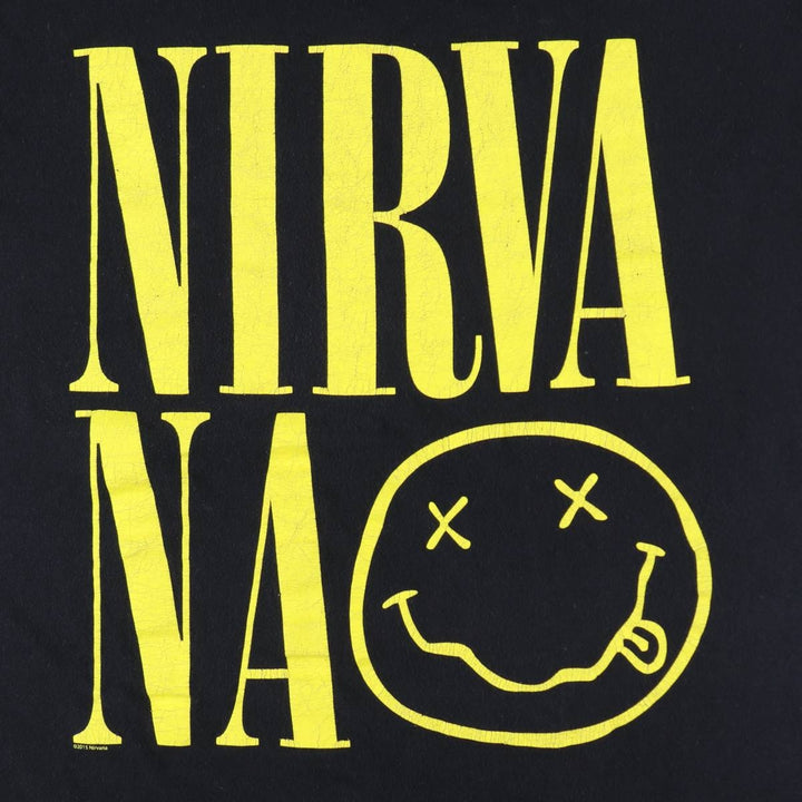 NIRVANA Nirvana Band T-shirt, Band T, Men's L size cotton black type Vintage Second Hand