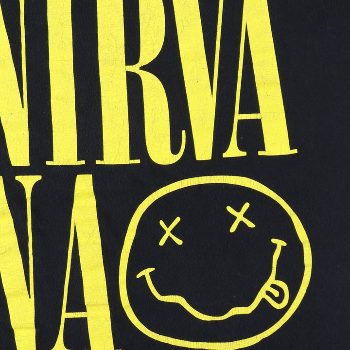NIRVANA Nirvana Band T-shirt, Band T, Men's L size cotton black type Vintage Second Hand