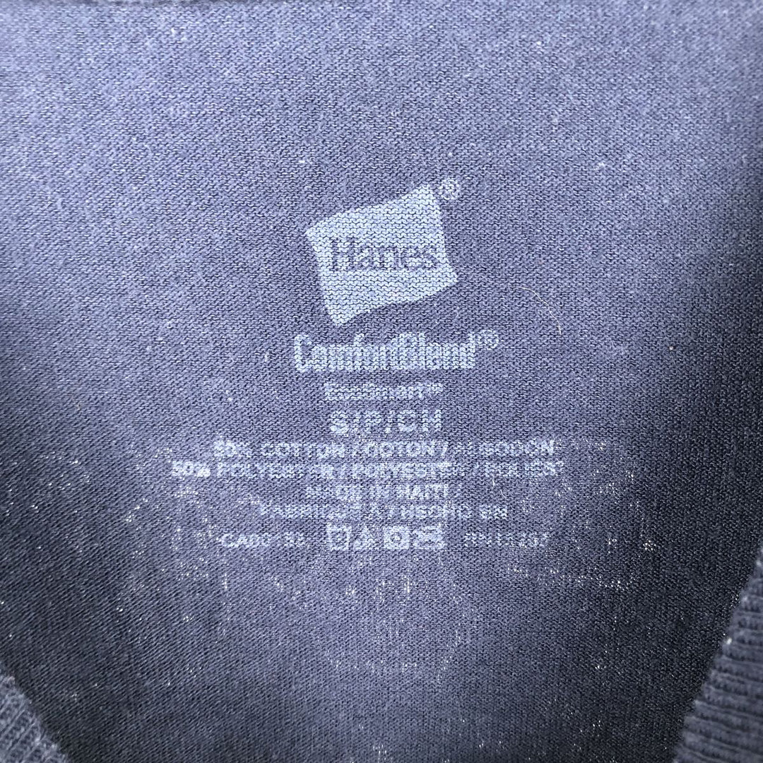 Hanes DEAD & COMPANY Skull Pattern Band T-Shirt (Men's Size S) cotton navy blue type Vintage Second Hand