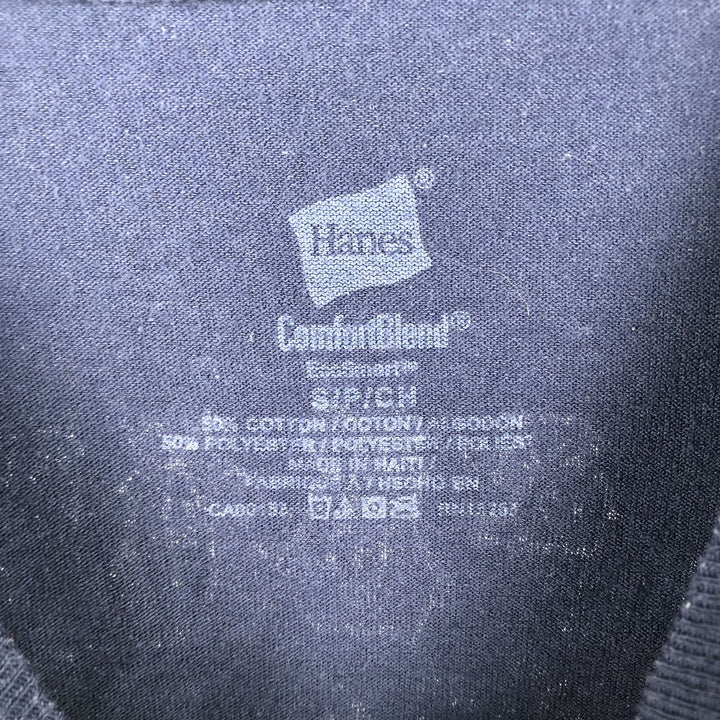 Hanes DEAD & COMPANY Skull Pattern Band T-Shirt (Men's Size S) cotton navy blue type Vintage Second Hand