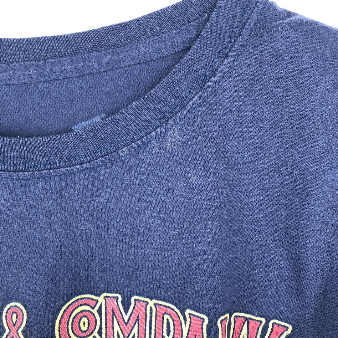 Hanes DEAD & COMPANY Skull Pattern Band T-Shirt (Men's Size S) cotton navy blue type Vintage Second Hand