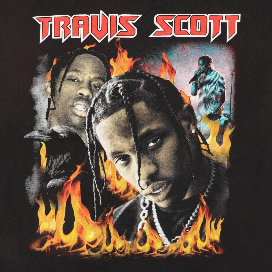 ALSTYLE TRAVIS SCOTT Rap T-Shirt (Men's XL equivalent) cotton black type Vintage Second Hand