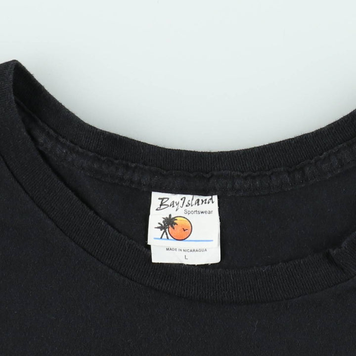 BAY ISLAND THE BEACH BOYS Band T-shirt (Men's size L) cotton black type Vintage Second Hand