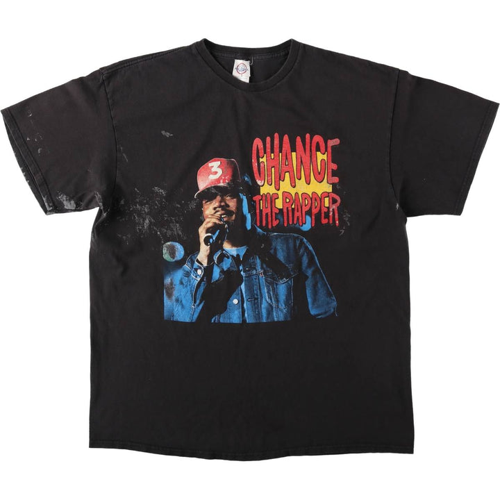 DELTA CHANCE THE RAPPER Rap T-Shirt (Men's XL equivalent) cotton black type Vintage Second Hand