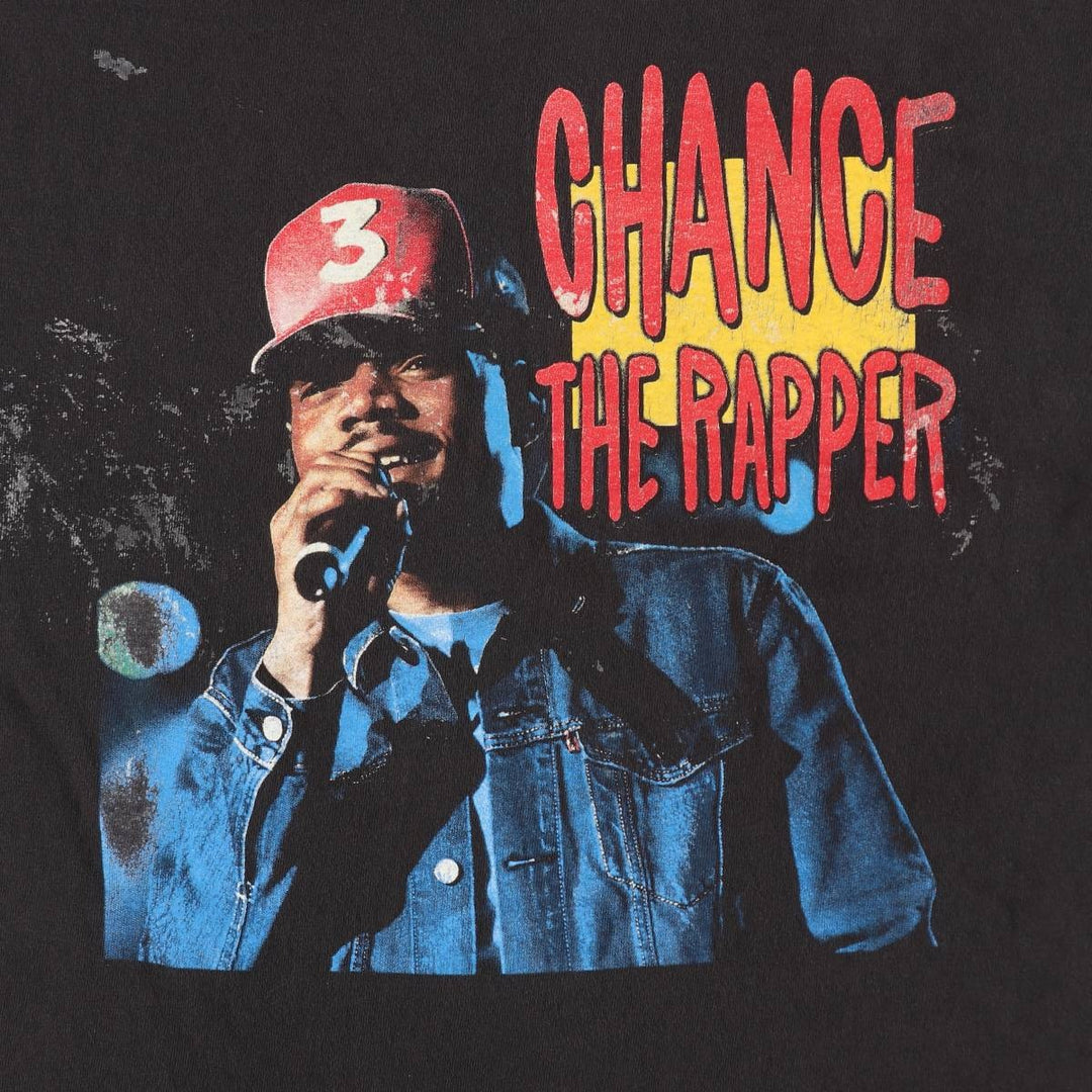 DELTA CHANCE THE RAPPER Rap T-Shirt (Men's XL equivalent) cotton black type Vintage Second Hand