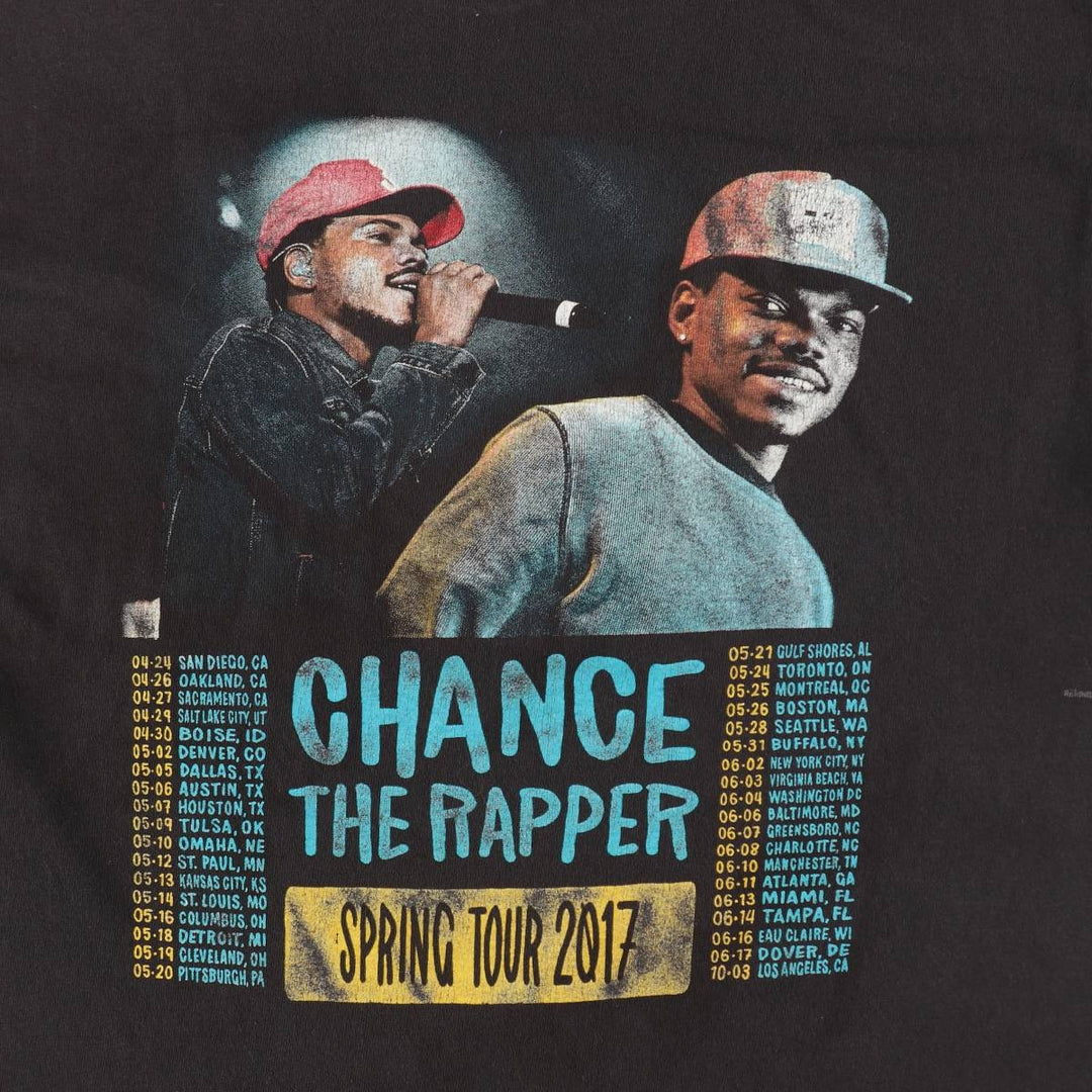 DELTA CHANCE THE RAPPER Rap T-Shirt (Men's XL equivalent) cotton black type Vintage Second Hand