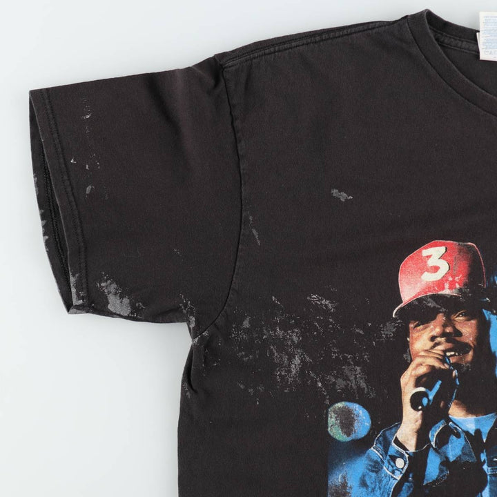 DELTA CHANCE THE RAPPER Rap T-Shirt (Men's XL equivalent) cotton black type Vintage Second Hand