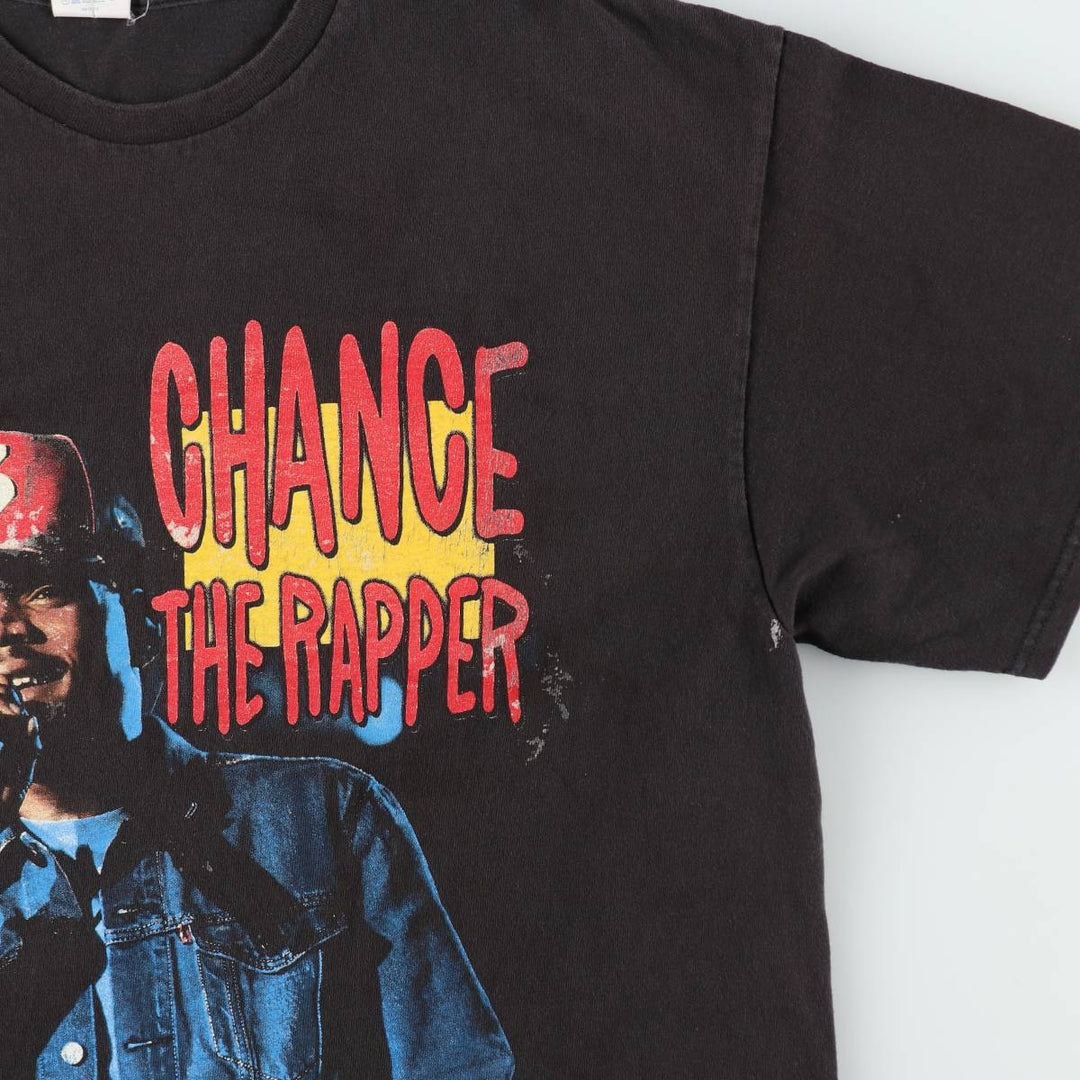 DELTA CHANCE THE RAPPER Rap T-Shirt (Men's XL equivalent) cotton black type Vintage Second Hand