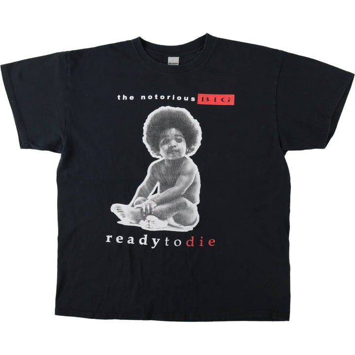 Gildan THE NOTORIUS BIG Rap T-Shirt (Men's Size L) cotton black type Vintage Second Hand