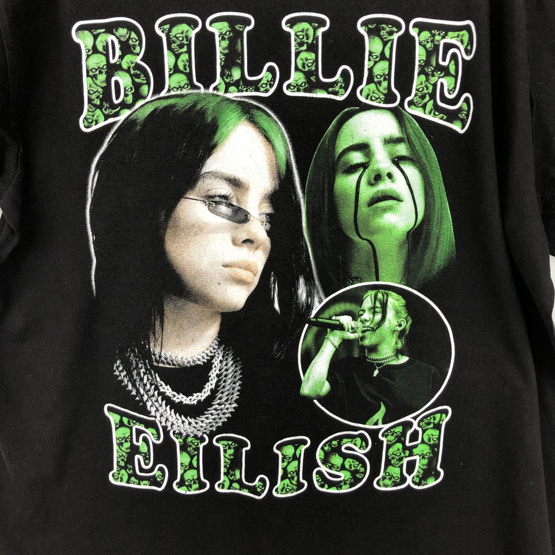Billie Eilish band T-shirt, men's size L unclear black type Vintage Second Hand