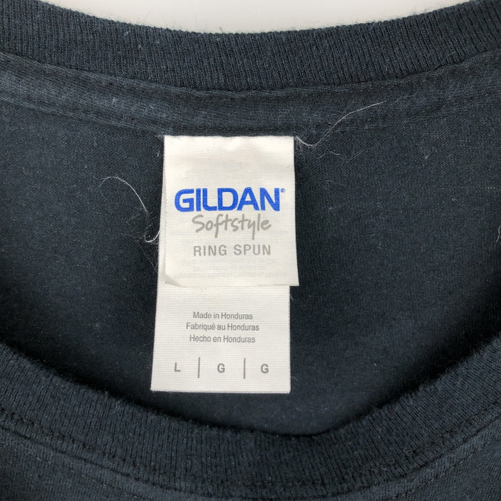 Gildan Foo Fighters Skull Pattern Band T-Shirt (Men's Size L) cotton black type Vintage Second Hand