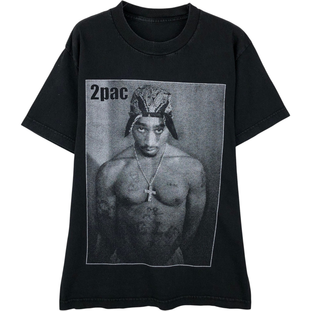 2pac Rap T-shirt, Men's S size unclear black type Vintage Second Hand