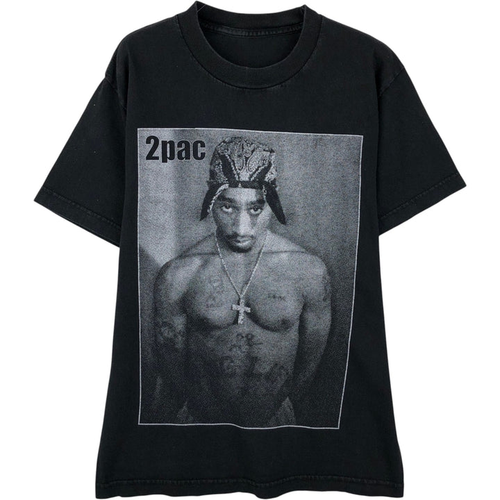 2pac Rap T-shirt, Men's S size unclear black type Vintage Second Hand