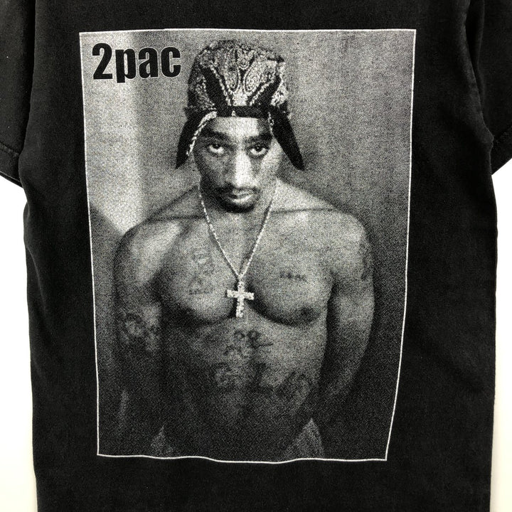 2pac Rap T-shirt, Men's S size unclear black type Vintage Second Hand