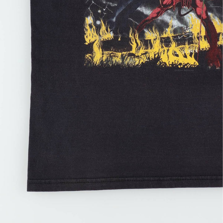 IRON MAIDEN Iron Maiden Band T-shirt Band T Men's M size unclear black type Vintage Second Hand