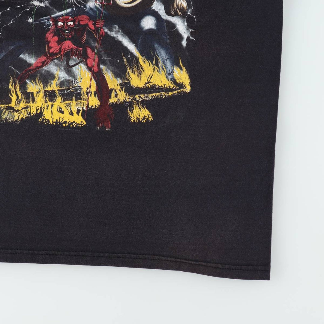 IRON MAIDEN Iron Maiden Band T-shirt Band T Men's M size unclear black type Vintage Second Hand