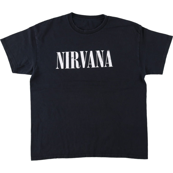 NIRVANA Nirvana Band T-shirt, Band T, Men's L size cotton black type Vintage Second Hand