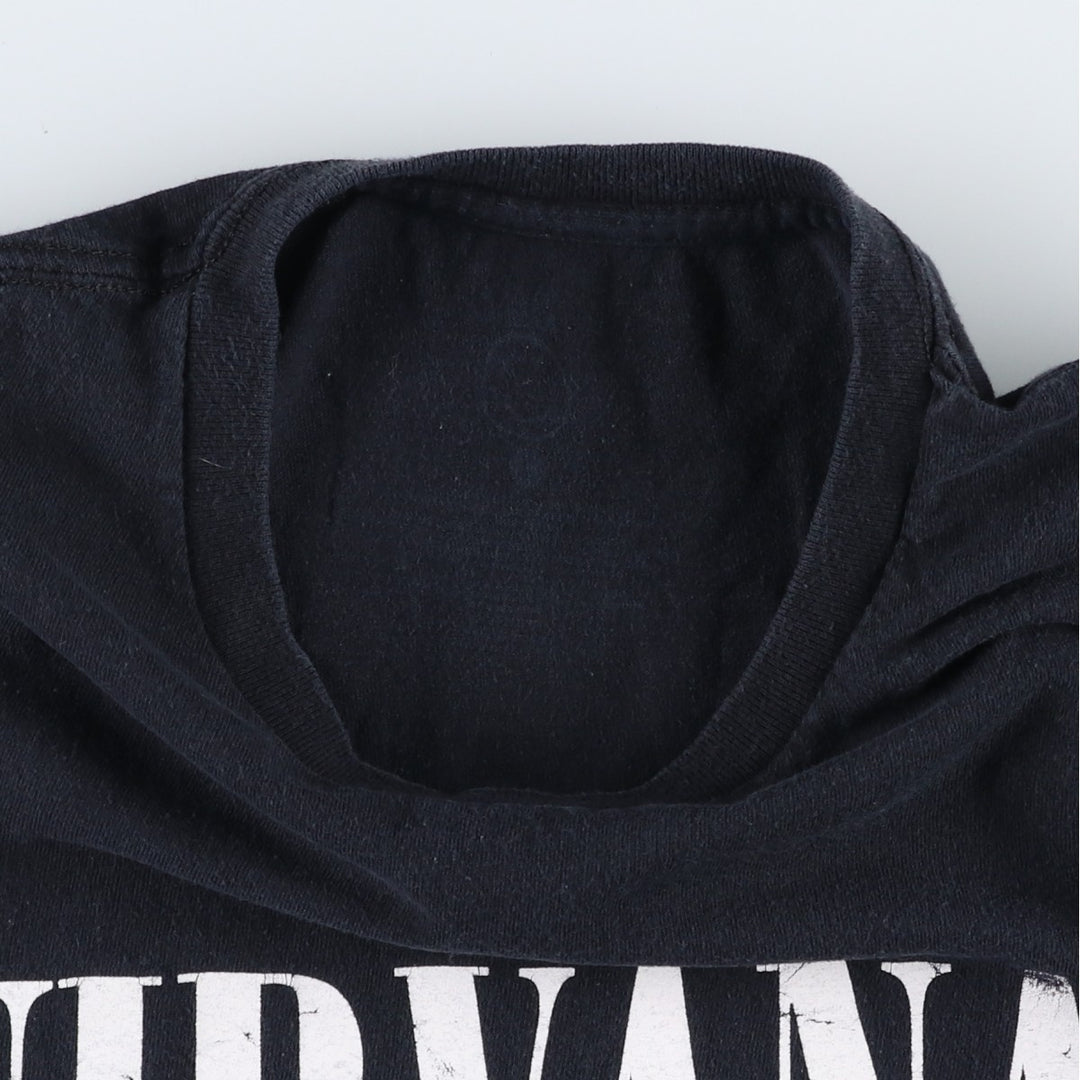 NIRVANA Nirvana Band T-shirt, Band T, Men's L size cotton black type Vintage Second Hand