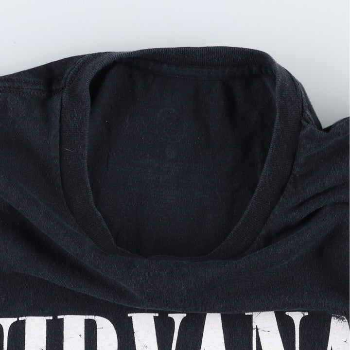 NIRVANA Nirvana Band T-shirt, Band T, Men's L size cotton black type Vintage Second Hand
