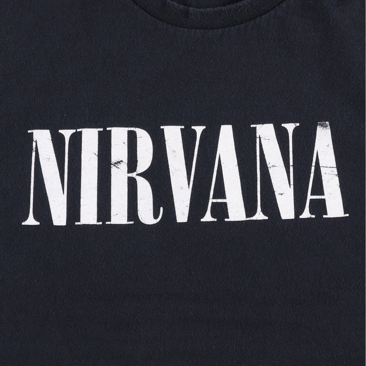 NIRVANA Nirvana Band T-shirt, Band T, Men's L size cotton black type Vintage Second Hand