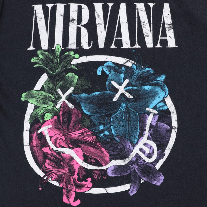 NIRVANA Nirvana Band T-shirt, Band T, Men's L size cotton black type Vintage Second Hand