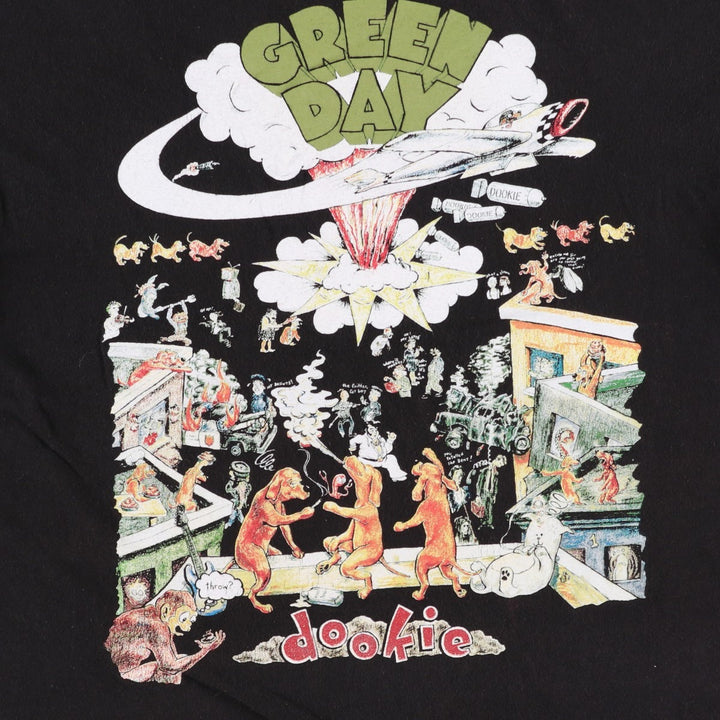 GREEN DAY Green Day Band T-shirt Band T Men's M size cotton black type Vintage Second Hand