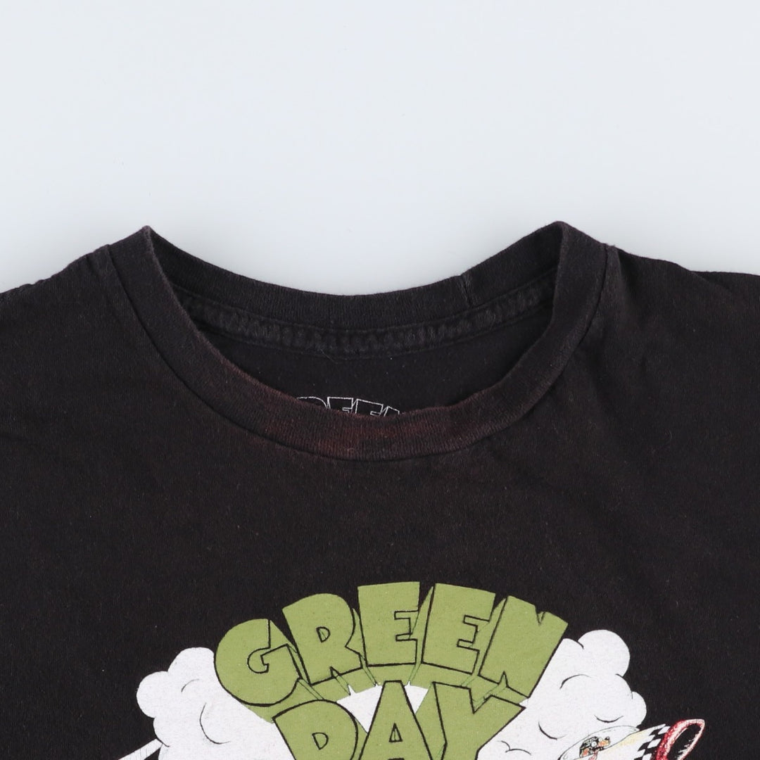 GREEN DAY Green Day Band T-shirt Band T Men's M size cotton black type Vintage Second Hand