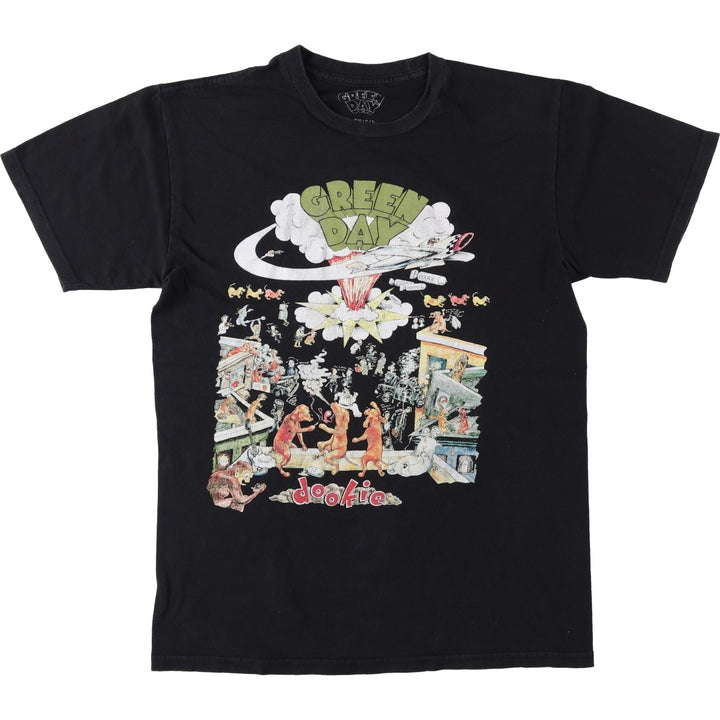 GREEN DAY Green Day Band T-shirt Band T Men's S size cotton black type Vintage Second Hand