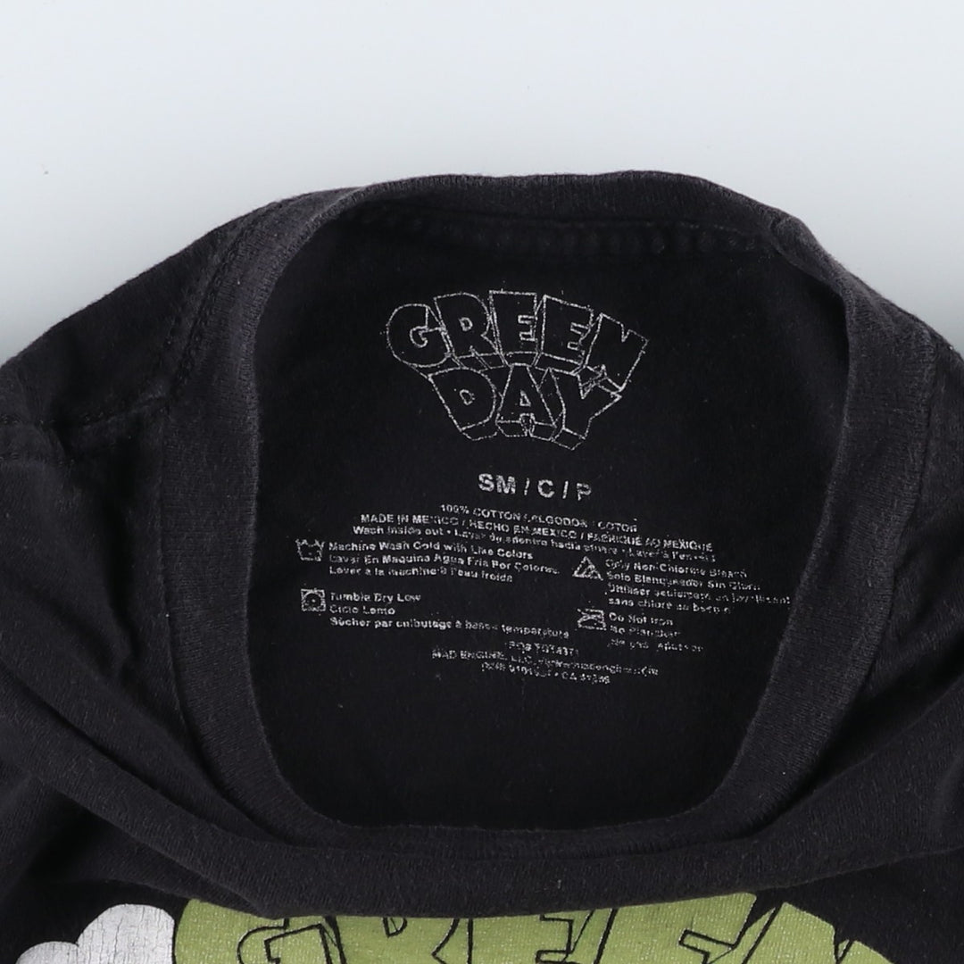 GREEN DAY Green Day Band T-shirt Band T Men's S size cotton black type Vintage Second Hand