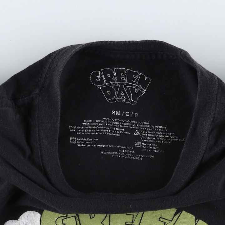 GREEN DAY Green Day Band T-shirt Band T Men's S size cotton black type Vintage Second Hand