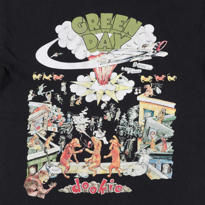 GREEN DAY Green Day Band T-shirt Band T Men's S size cotton black type Vintage Second Hand